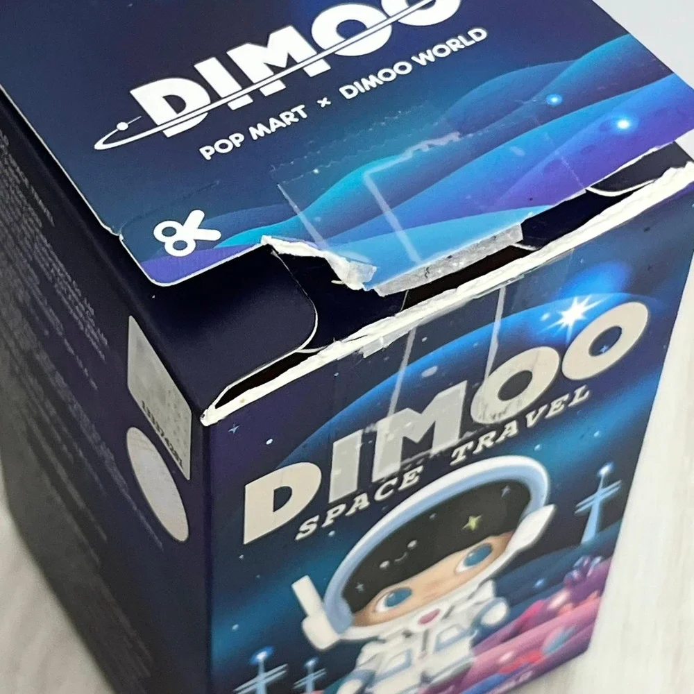 Pop Mart Dimoo World Space Travel Rocket Boy Figure Orange Blue Wheels Ship Box